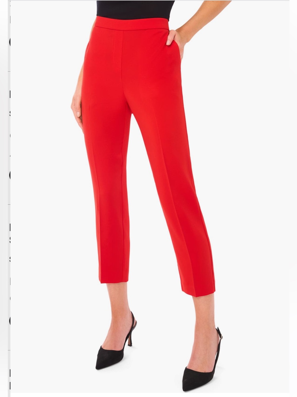 Halogen Red High Waist Ankle Straight Leg Pant Size L